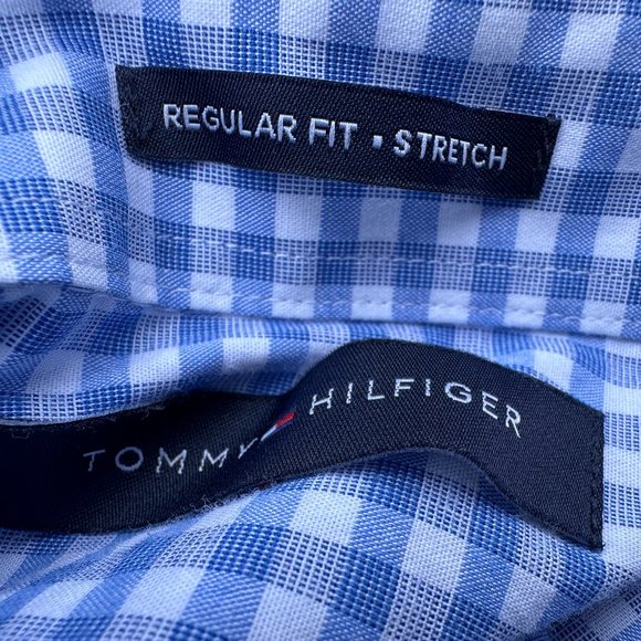 TOMMY HILFIGER Men's Regular Fit Stretch Shirt - Large - Picture 7 of 9